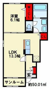 クラールFKⅡB【1階】の間取り