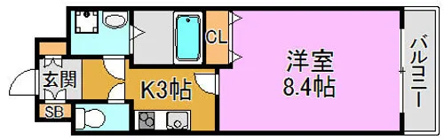 CASSIA高井田North Court【9階】の間取り
