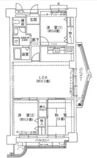 コーシャハイツ諸口【14階】の間取り
