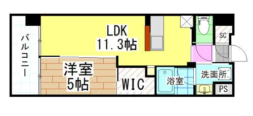 ハイネス槻田【10階】の間取り