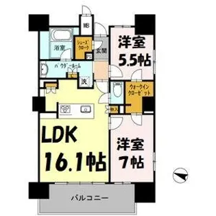 ロイヤルパークスERささしま【16階】の間取り