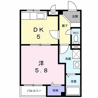 エレガントヒルズⅠ号館【4階】の間取り