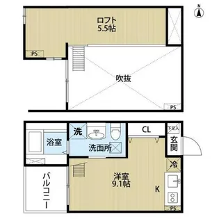 ベーネ本陣【2階】の間取り