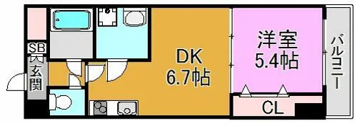 Social Village(ソシアルヴィレッジ)【6階】の間取り