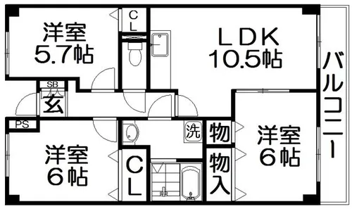 カーサ・フィレンツェ【3階】の間取り