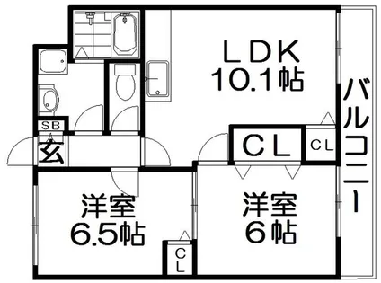 アメニティ東香里【3階】の間取り