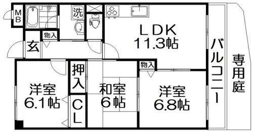 プリマベーラ【1階】の間取り