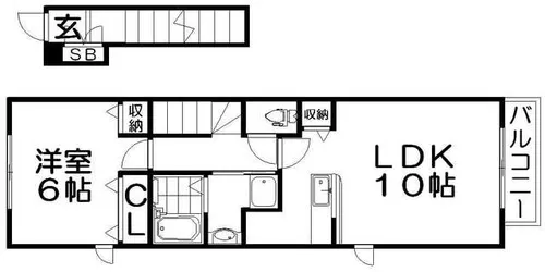 ハーモニーヴィレッジ池田【2階】の間取り