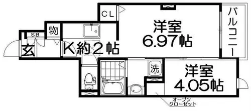 シャンドフルールIII番館【1階】の間取り