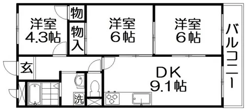 PLUM CITY RESIDENCE NEYAGAWA【4階】の間取り