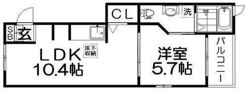 ルミエールハタ【1階】の間取り