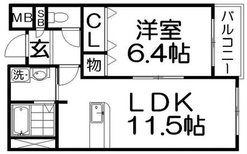 アバンザール香里園【1階】の間取り
