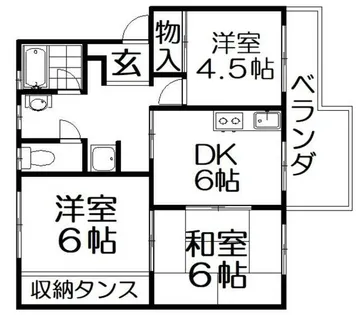 浅田香里ヶ丘住宅【1階】の間取り