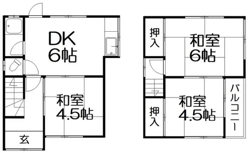 大阪府枚方市春日元町1丁目【一戸建】の間取り