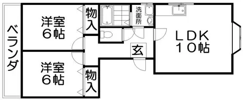 シャンテー香里ヶ丘4【1階】の間取り