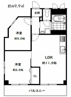 大阪府箕面市半町3丁目【マンション】の間取り