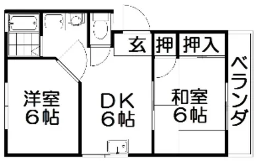 交久瀬ハイツB【2階】の間取り