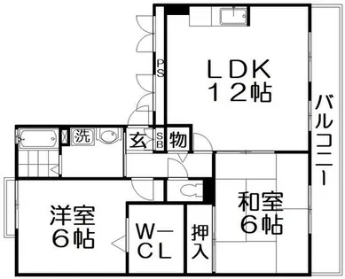 ドミール岡山手【2階】の間取り