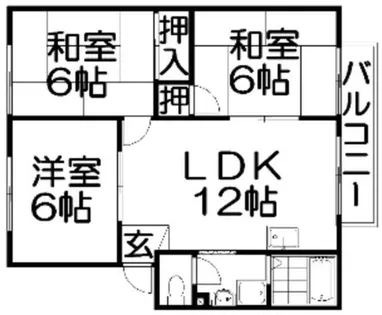 パークヒル枚方 D棟【203号室】の間取り