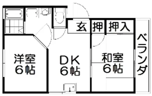 交久瀬ハイツA【1階】の間取り