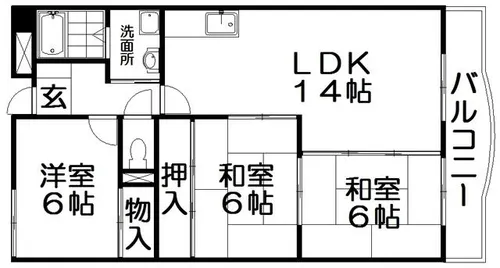 ヒルサイドテラス牧野【4階】の間取り