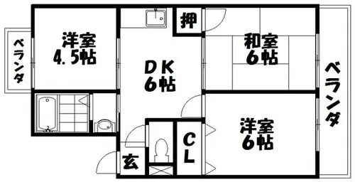 ロイヤルハイツ【4階】の間取り