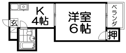 ロータリーマンション村野 B棟【4階】の間取り