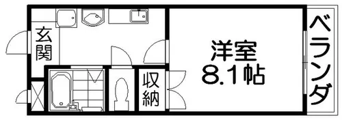 エバーハイツ春日【1階】の間取り