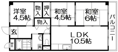 サニーヒル長坂【1階】の間取り