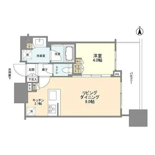シティタワー大阪本町【37階】の間取り