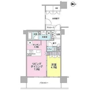 ロジュマンタワー梅田【17階】の間取り
