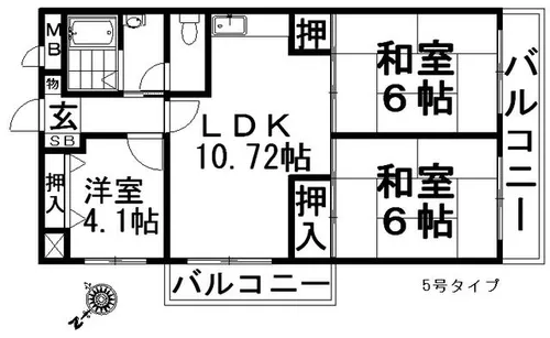 西尾ハイツ【3階】の間取り