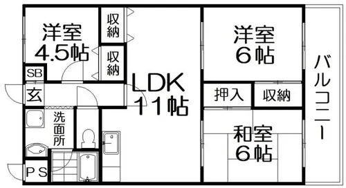 ハイブリッド交北Ⅰ【2階】の間取り