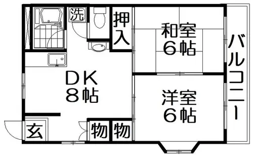 にしまちハイツ【1階】の間取り