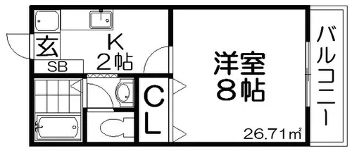 ハイツ浅霧【1階】の間取り