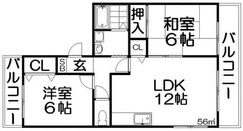 メルベーユ渚【1階】の間取り