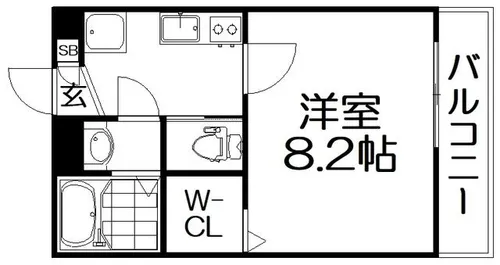 モダンアパートメント枚方三矢町【2階】の間取り