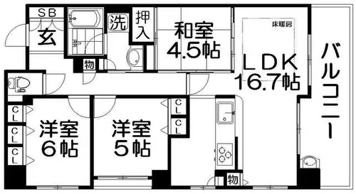 ライラ大和田【2階】の間取り