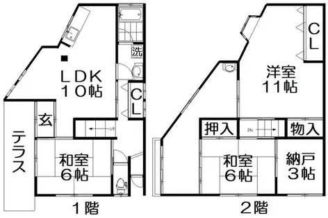 大阪府寝屋川市葛原新町【一戸建】の間取り