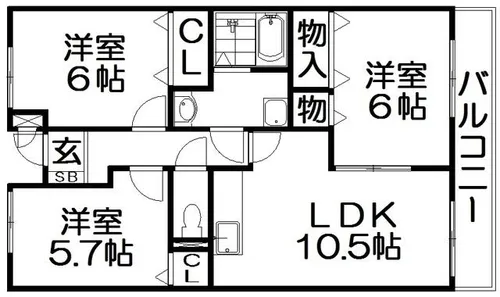 カーサ・フィレンツェ【3階】の間取り