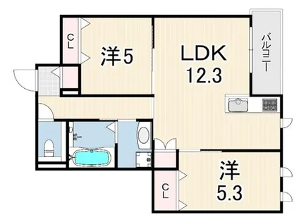 LA VITA摂津本山【2階】の間取り