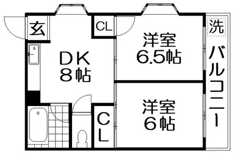 香里山之手ハイツ【3階】の間取り