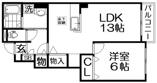 サニーフラット【1階】の間取り
