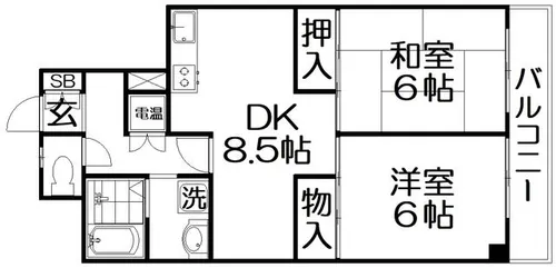 龍宝マンション【3階】の間取り