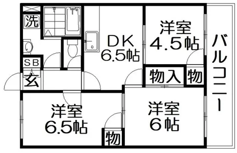 アメニティ東香里【2階】の間取り
