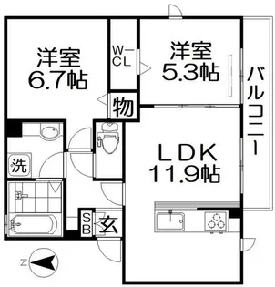 Flare Meguri【2階】の間取り