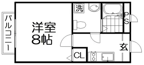 サンルモンド岡山手【1階】の間取り