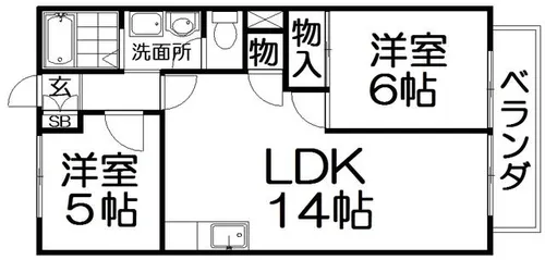 ファミール高見台【2階】の間取り