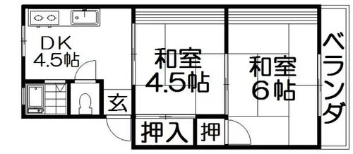 郡津ハイツ【3階】の間取り