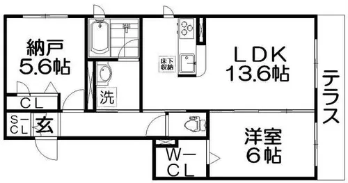 レジェンド太秦【1階】の間取り